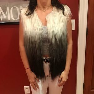 BCBG Ombre Faux Fur Vest
